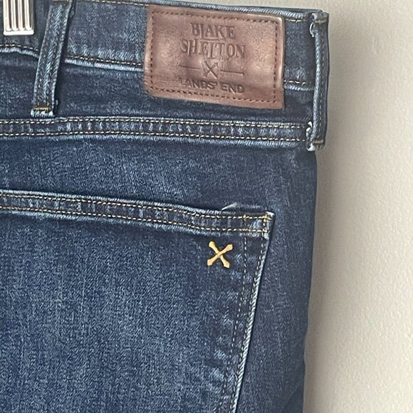 Lands End Jeans Mens 50T Blue Dark Wash Relaxed Fit Denim Blake Shelton - Picture 6 of 15